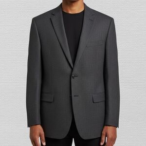 CALVIN KLEIN Men's Blazer Sport Coat Two Button 2-Vent Jacket 40R Gray Wool